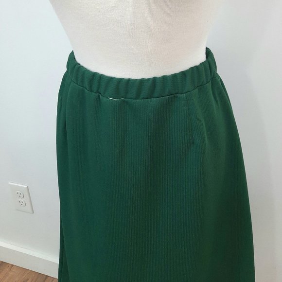 Vtg 70s green jersey knit skirt - Graff brand - Picture 2 of 9